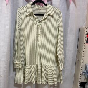Striped Cream Women's Dress